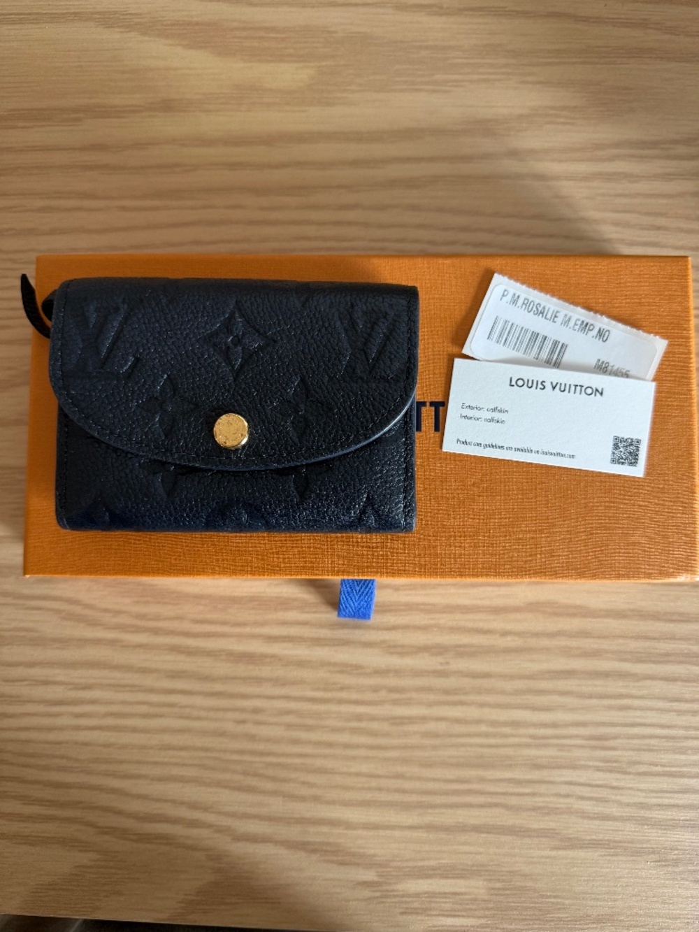 Louis Vuitton Rosalie Coin Purse Empreinte Leather Noir